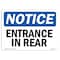 Signmission OSHA Notice, 5" Height, Entrance In Rear Sign, 7" X 5", Landscape OS-NS-D-57-L-12102 - alternate 1